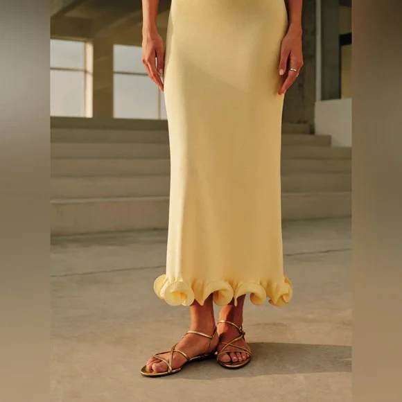 Commense Yellow Strapless Sheath Dress - Picture 3 of 3